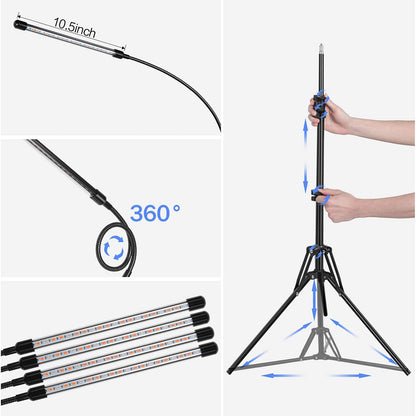 Floor Plant Light Tripod Stand 38 to 120cm and 3 Modes for Seedlings view 10