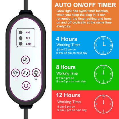 Full Spectrum LED Plant Lights with Timer Auto On Off for Seedlings view 8
