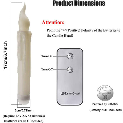 LED Flameless Taper Flickering Candles for Home Table and Party Decor view 3