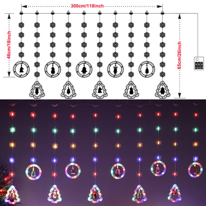3M 100 LED Christmas Window Curtain Lights for Window and Party Decor view 8