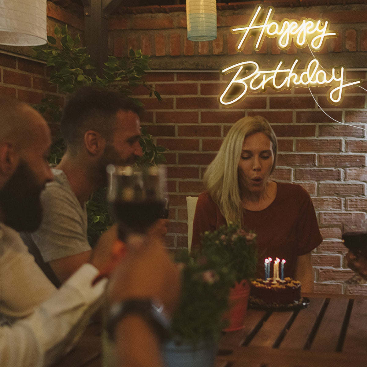 Happy Birthday LED Neon Sign Large Size for Bedroom Bar and Wall Decor view 3