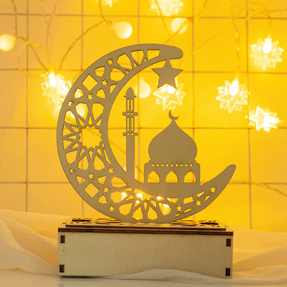 Eid Wooden LED Moon Light for Holiday Home and Bedroom Decor view 6