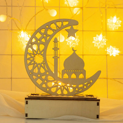 Eid Wooden LED Moon Light for Holiday Home and Bedroom Decor view 6