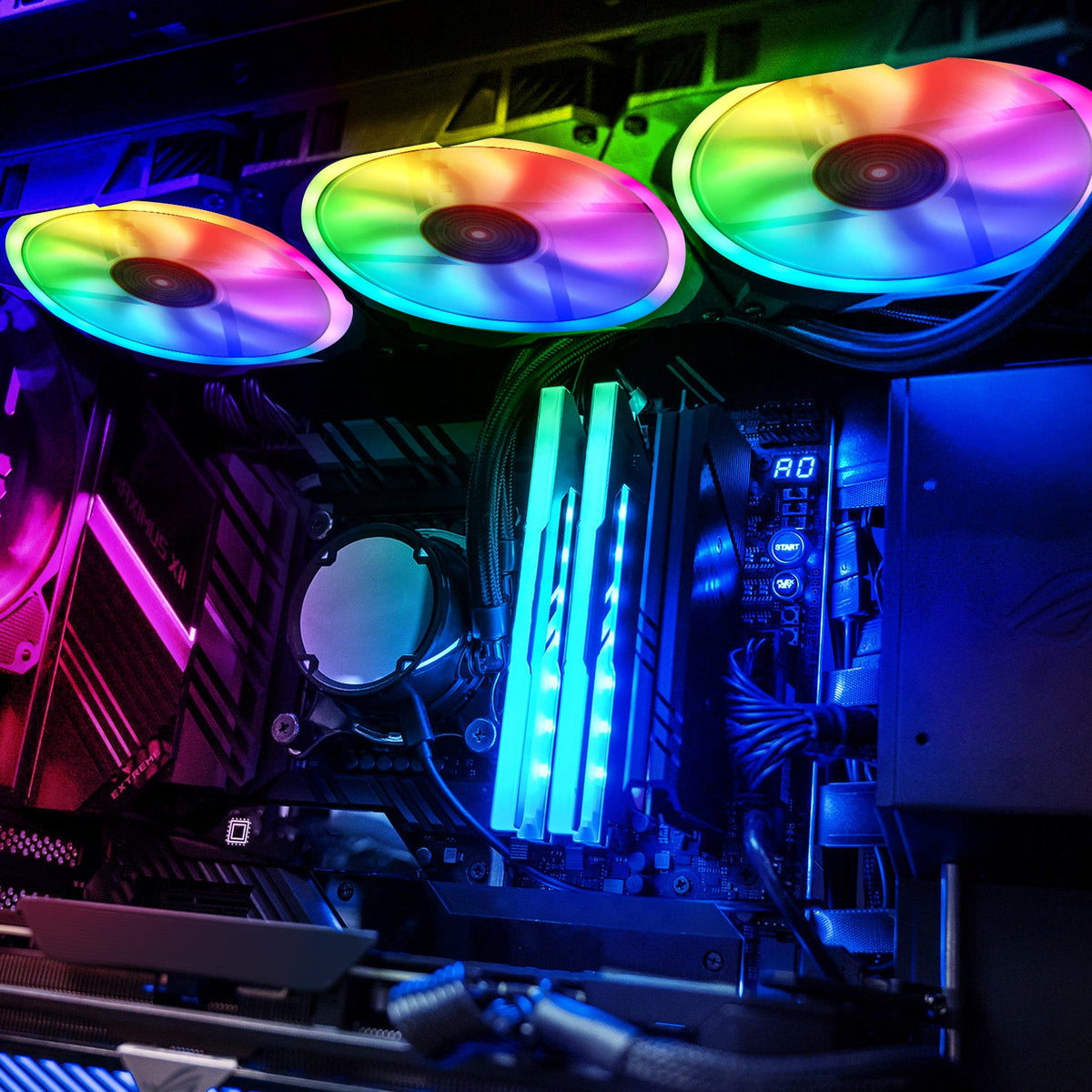 RGB Dreamcolor LED Computer Cooling Fan for Gaming PC Case Cooling view 9