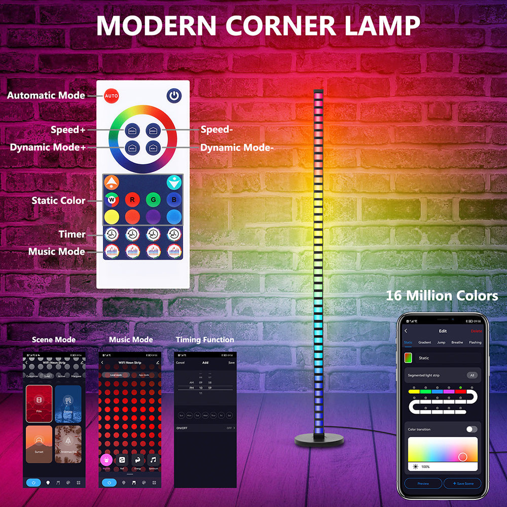 WiFi Smart LED Floor Lamp RGBIC for Living Room Corner and Bedroom view 7