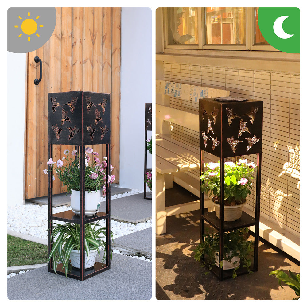 Solar Power Double deck Flower Lamps for Garden Yard and Patio view 5