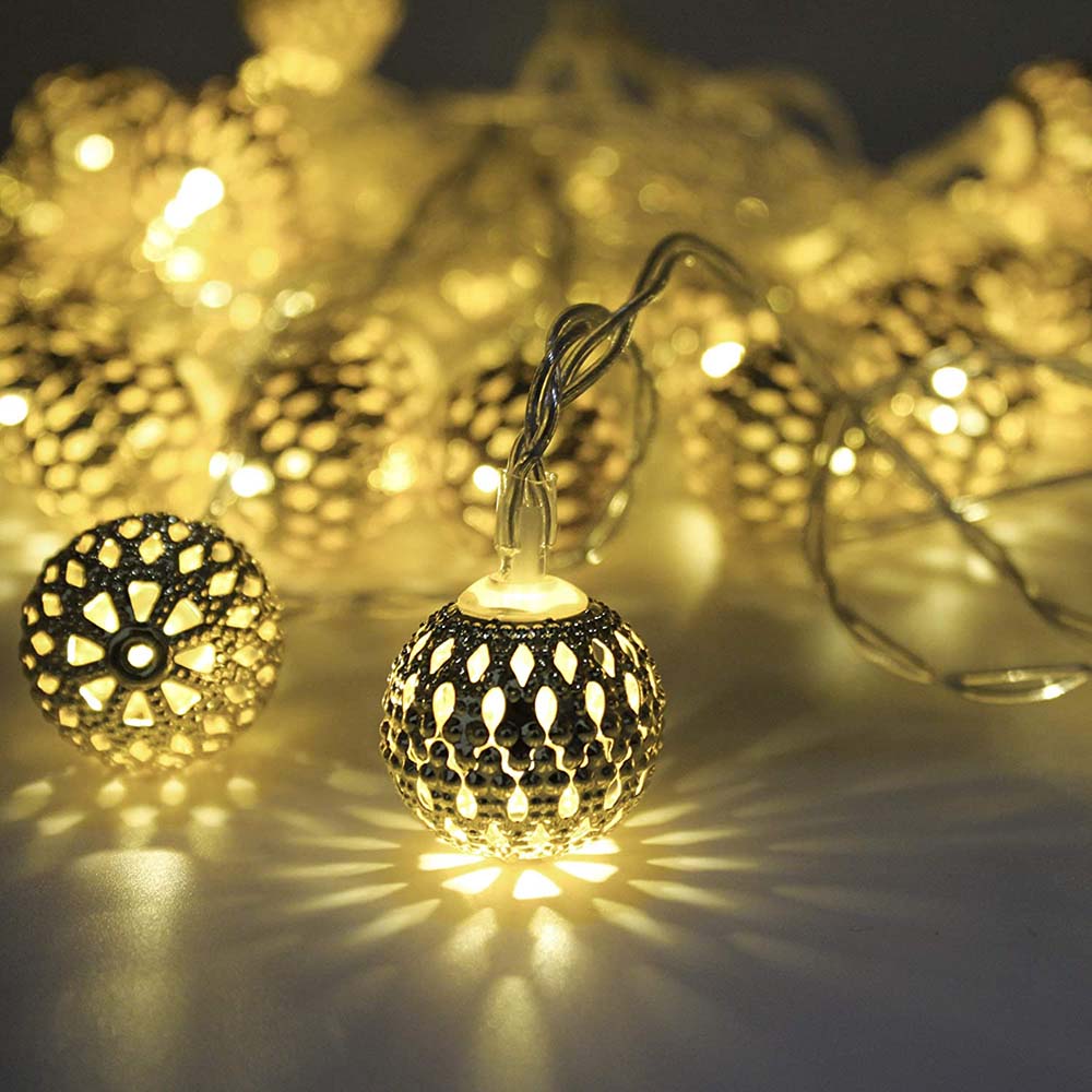 LED Moroccan Hanging String Lights 1.5m 10LEDs 3m 20LEDs for Bedroom view 3