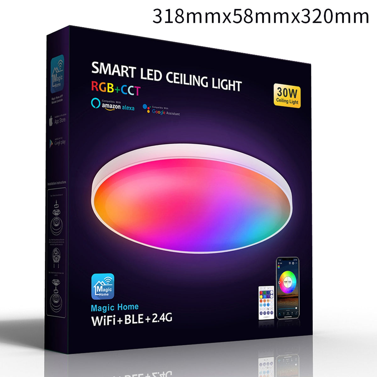 LED WiFi Smart Ceiling Light Flush Mount Fixture for Bedroom view 6