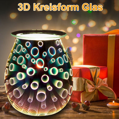 Electric Wax Melter Dimmable 3D Glass Circle Candle for Home Fragrance view 5