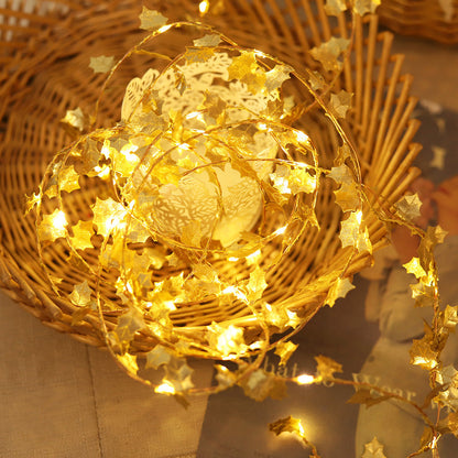 Golden Butterfly Golden Leaves Lights String 2M 6.5FT 20 LEDs view 11