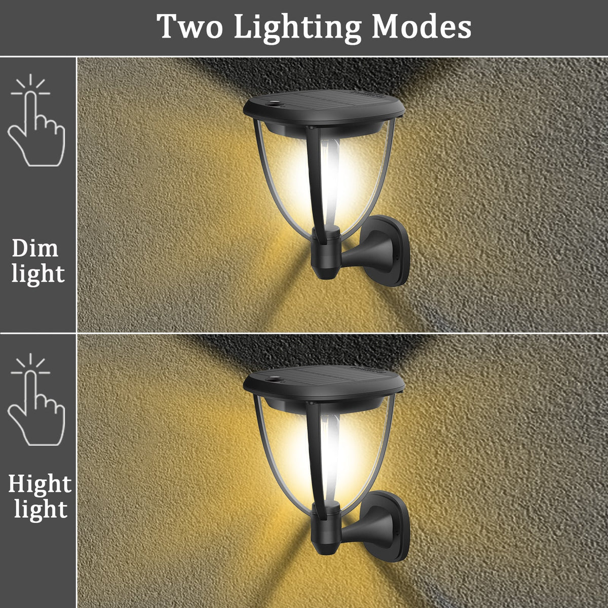 3 in 1 Solar Post Light Photocell Wall Lights for Garden and Patio view 11