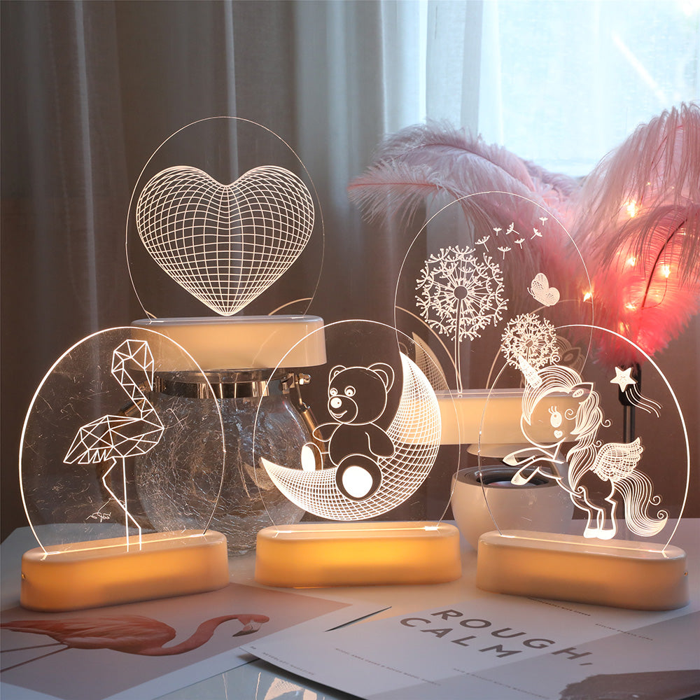 3D Illusion Night Lights Lamp for Bedroom Hallway and Bathroom view 9