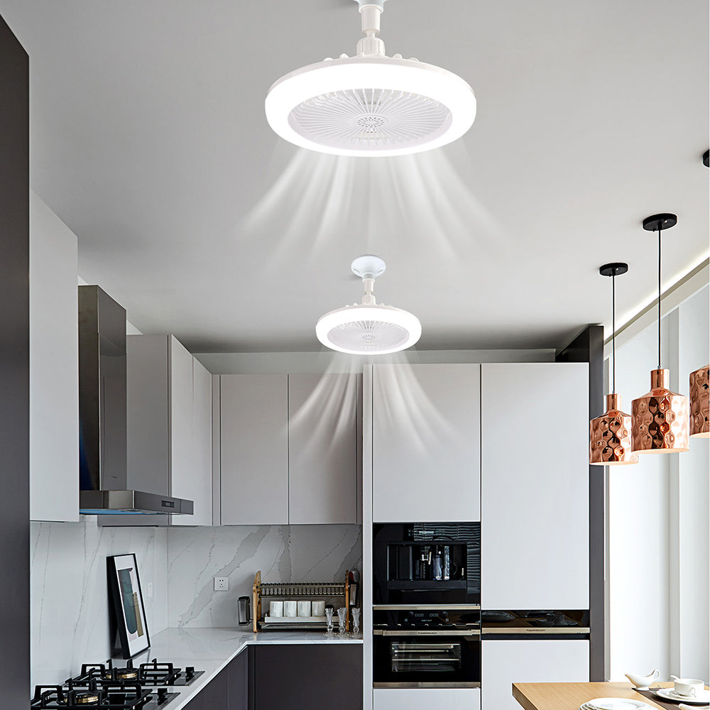 Enclosed Mini Ceiling Fan with Light for Bedroom Kitchen and Hallway view 8