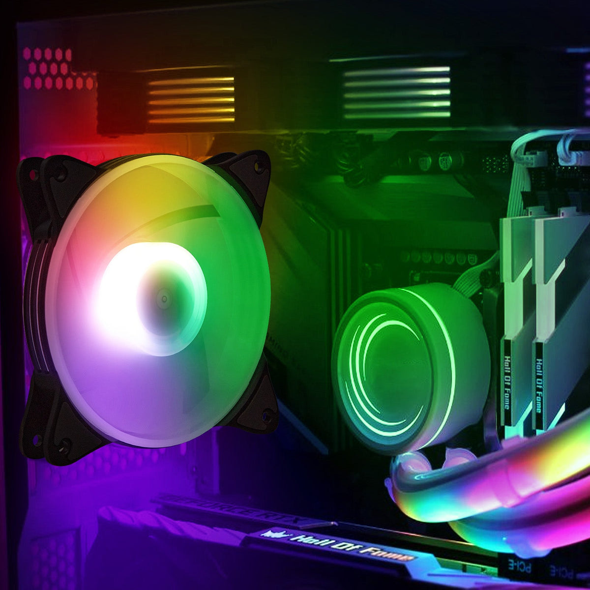 RGB Dreamcolor LED Computer Cooling Fan for Gaming PC Case Cooling view 7