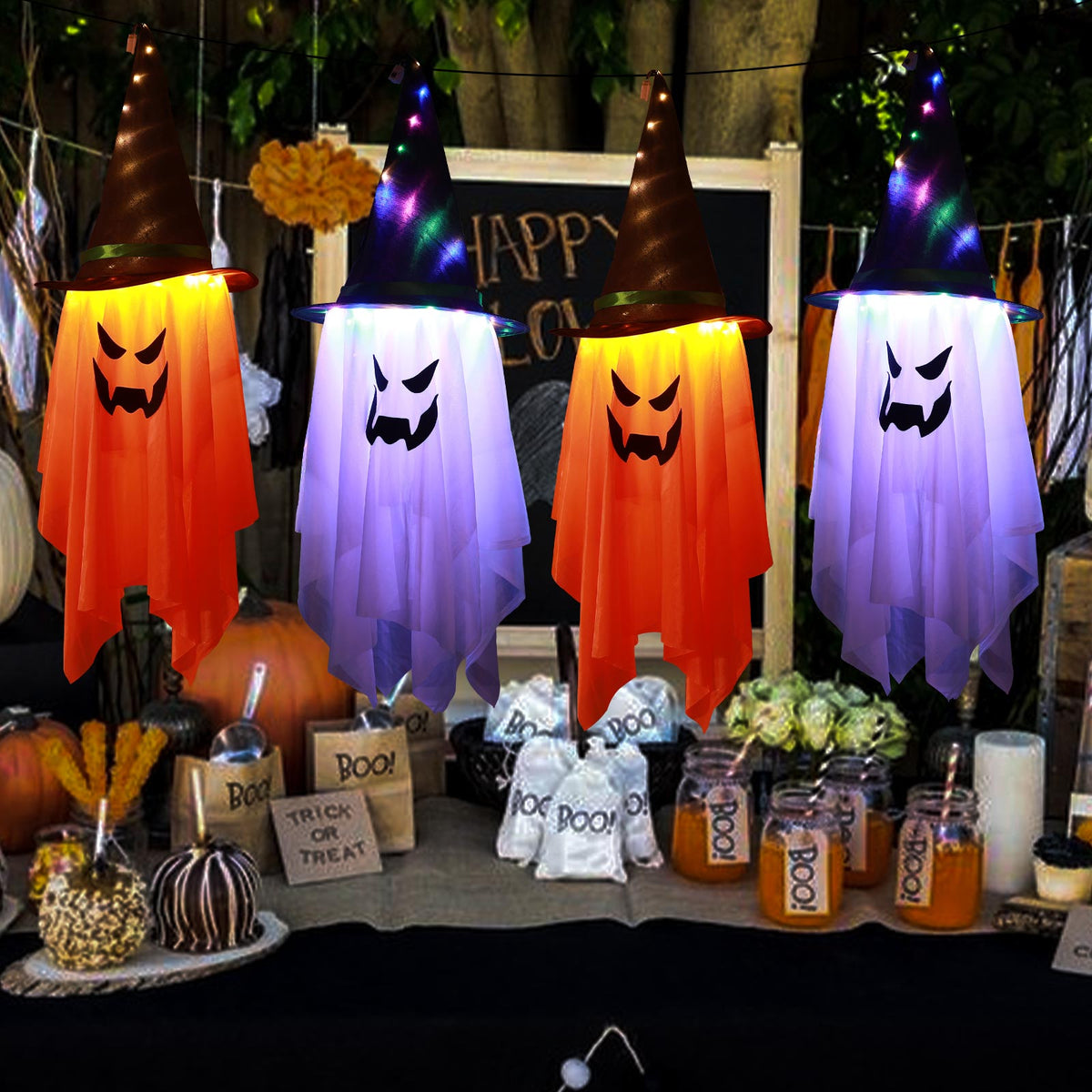 Halloween Decorations Outdoor Lighted Witch Hats for Holiday Decor