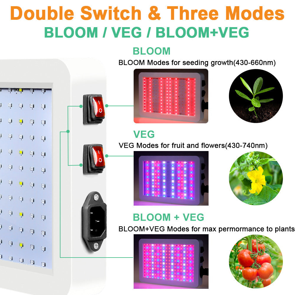 LED Grow Light Full Spectrum Red Blue Light 81 to 312LEDs 25W to 80W view 6