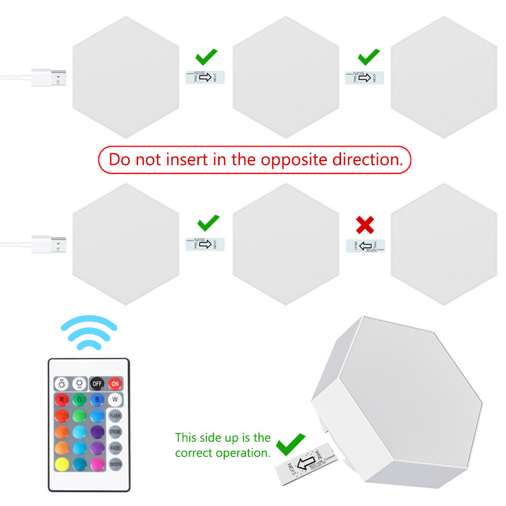 RGB Hexagon Wall Lights for Gaming Room Bedroom and Living Room view 14