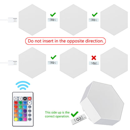 RGB Hexagon Wall Lights for Gaming Room Bedroom and Living Room view 14