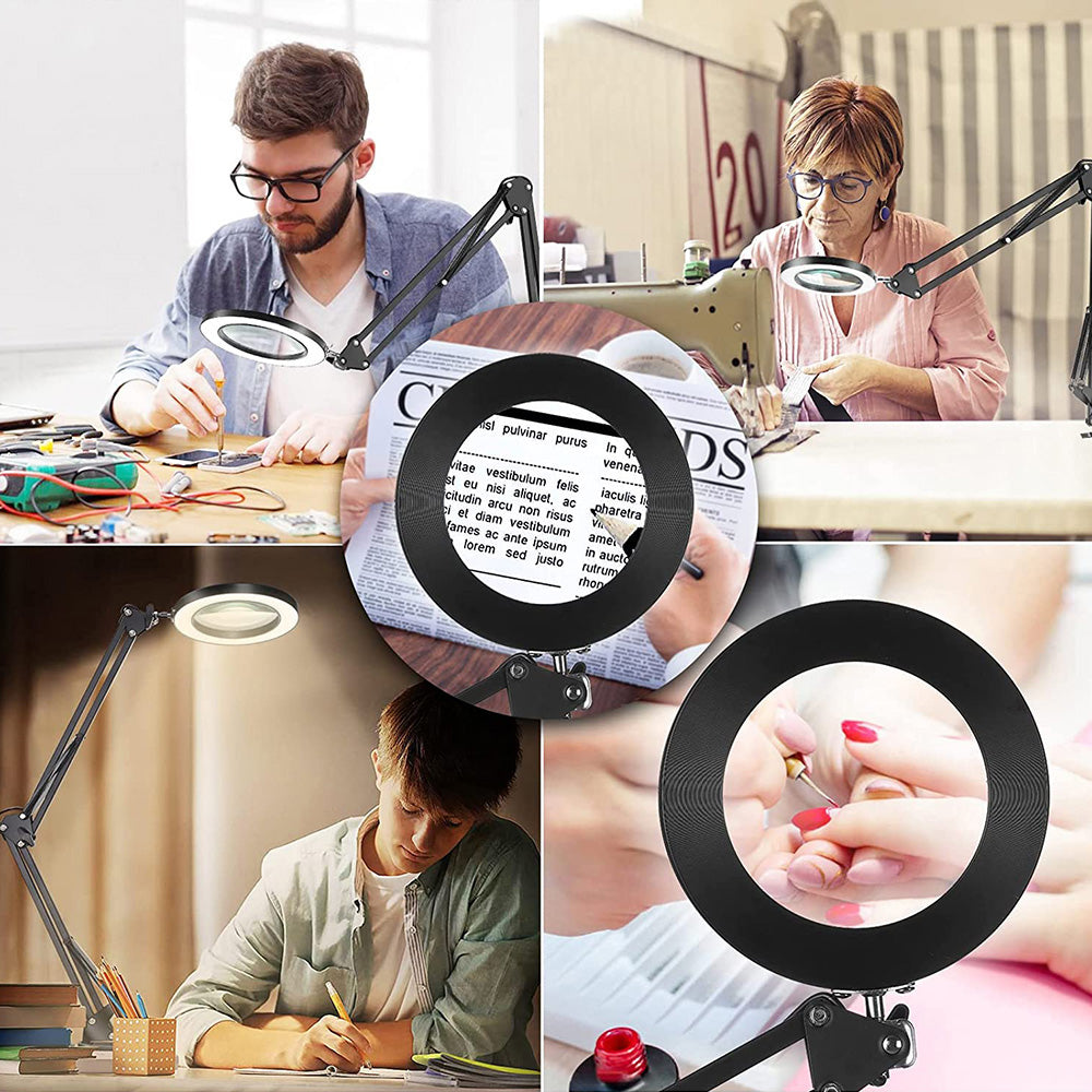 Magnifying Glass with Light and Stand 8 Diopter 2 in 1 Desk Lamp view 11