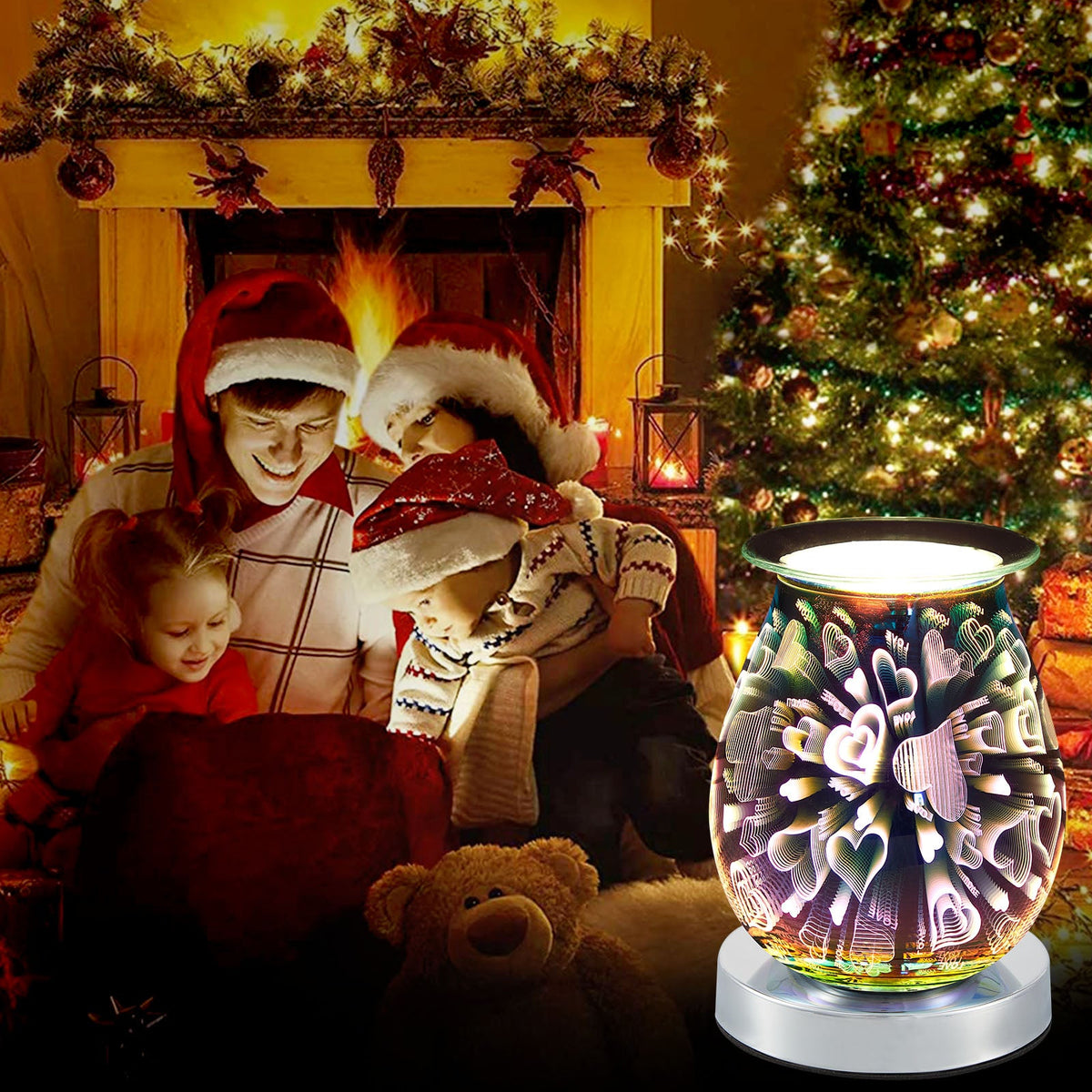 Electric Wax Melter Dimmable 3D Glass Heart Candle for Home Fragrance view 9