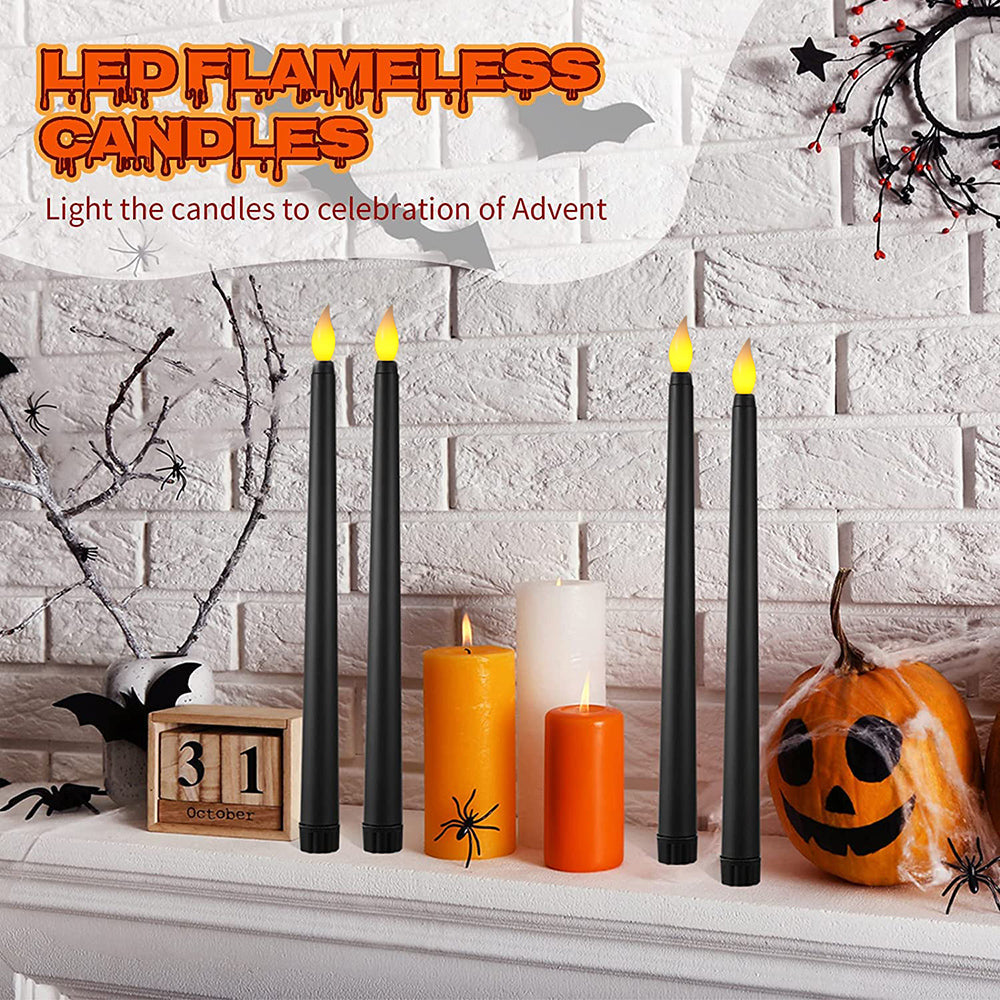 2Pack Black Flameless LED Taper Candles Lights for Home Decor view 7