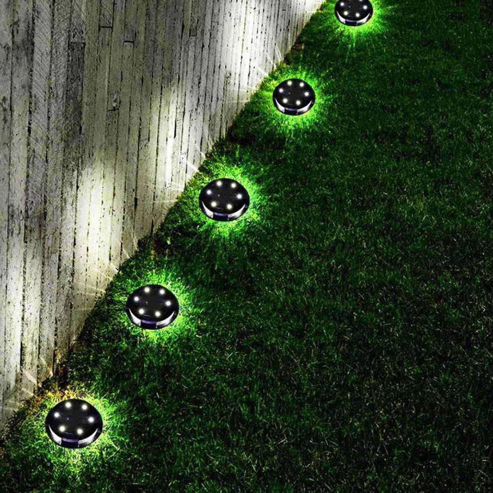 Outdoor Solar Garden 10 LED Disk Lights for Lawn Yard and Patio view 9
