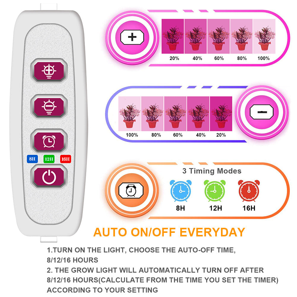 Full Spectrum USB LED Plant Grow Light Pink for Indoor Plants view 3