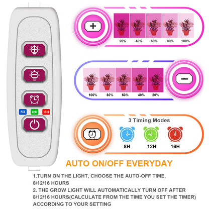 Full Spectrum USB LED Plant Grow Light Pink for Indoor Plants view 3