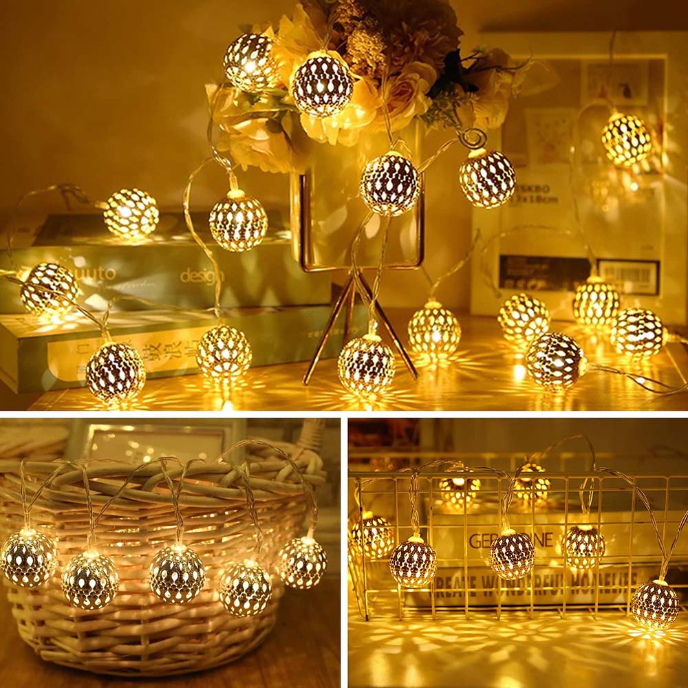 LED Moroccan Hanging String Lights 1.5m 10LEDs 3m 20LEDs for Bedroom view 12