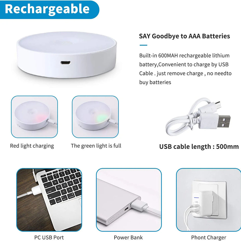 Rechargeable PIR Motion Sensor Light for Closet Stairs and Hallway view 10