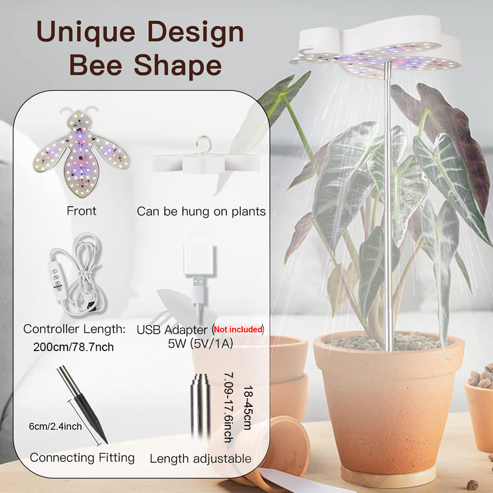 Cute Bee Shape LED Grow Lights for Indoor Plants Seedlings and Herbs view 9