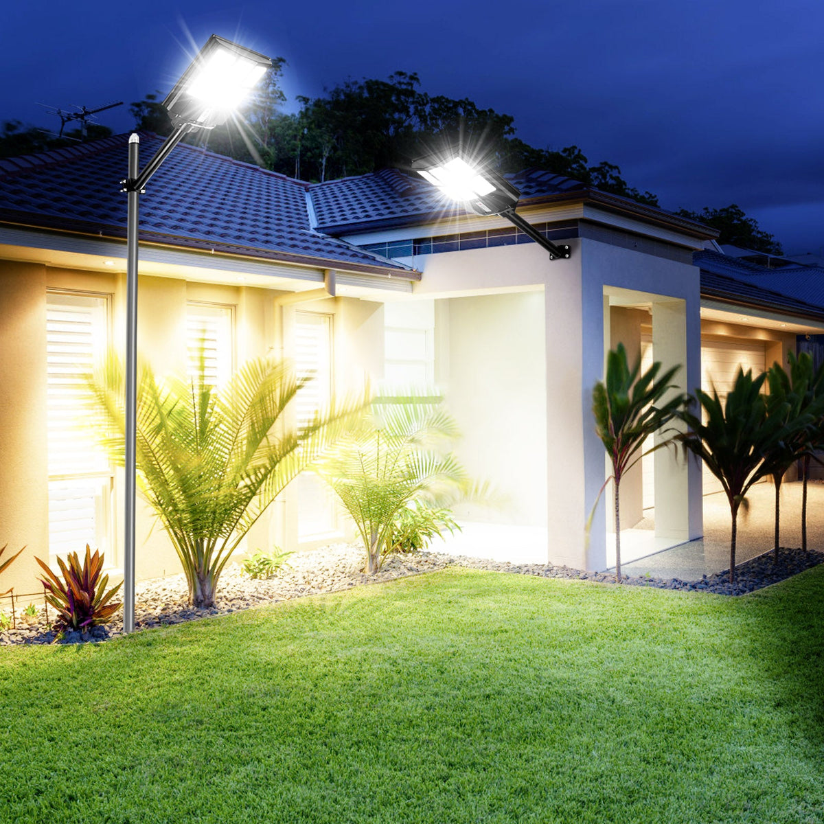 LED Motion Sensor Solar Parking Lot Light Dusk to Dawn for Garden Yard view 9