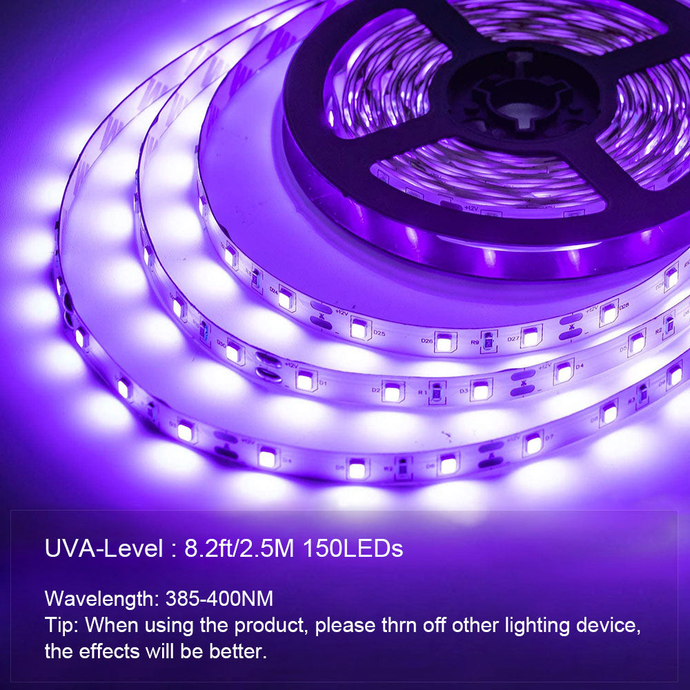 2.5M LED UV Black Strip Light for Parties Posters and Room Decor view 4