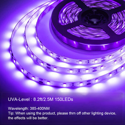 2.5M LED UV Black Strip Light for Parties Posters and Room Decor view 4