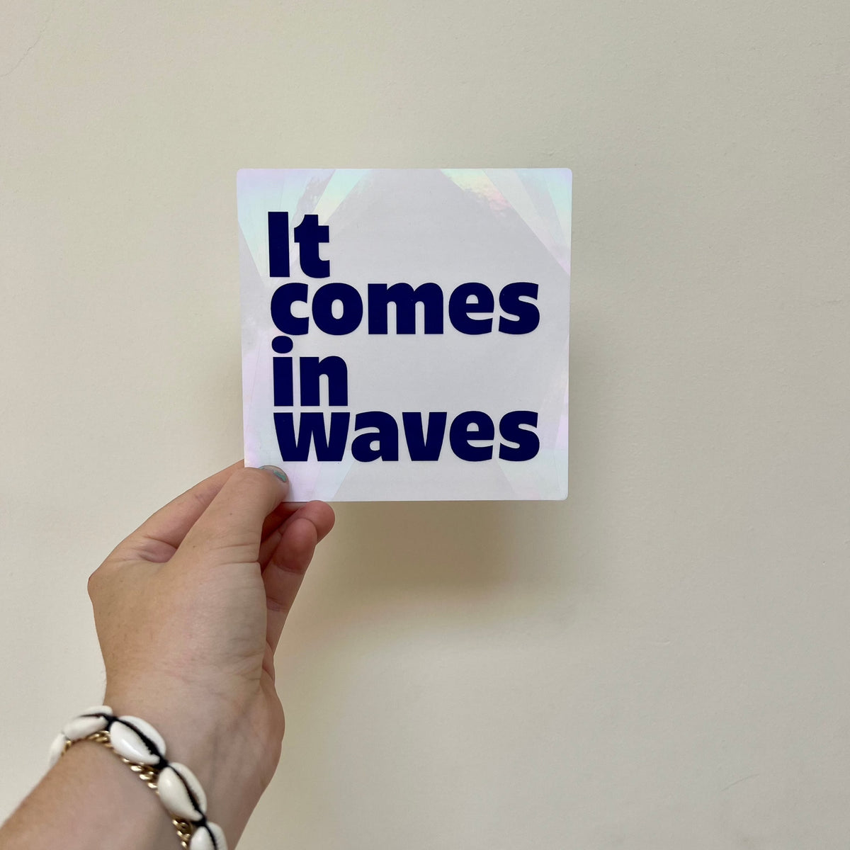 It Comes In Waves Sun Catcher Sticker for Windows and Rainbow Decor view 2