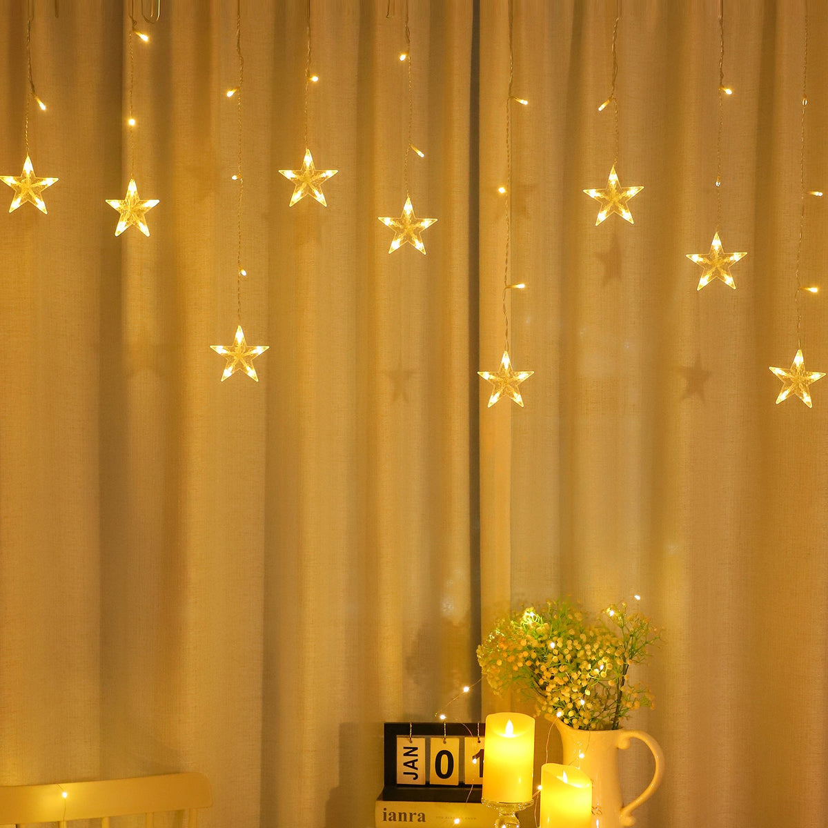 Waterproof LED Curtain Icicle String Light 2M 62LEDs for Window Decor view 2