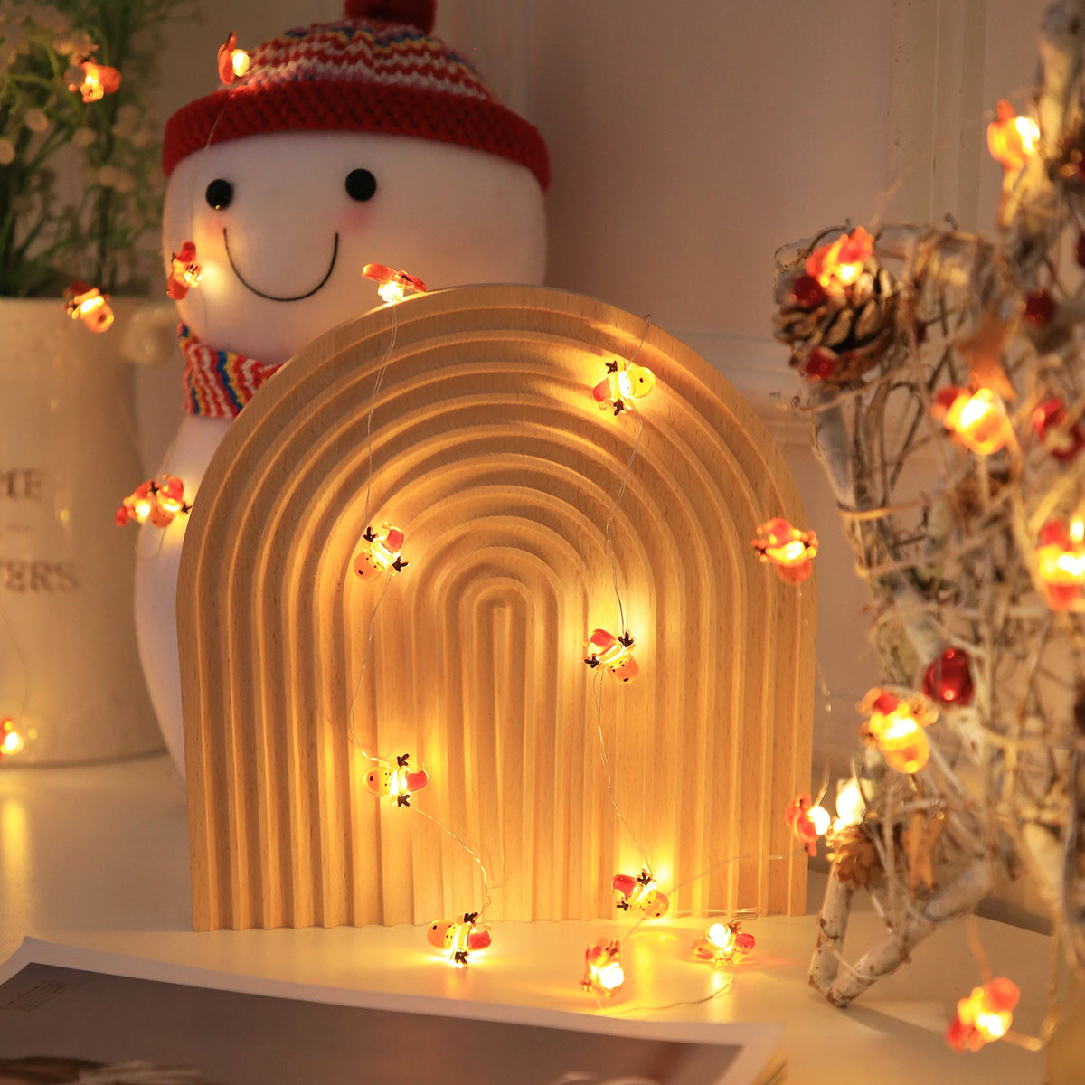 Copper Wire LED String Lights Christmas Pattern for Bedroom Decor view 3