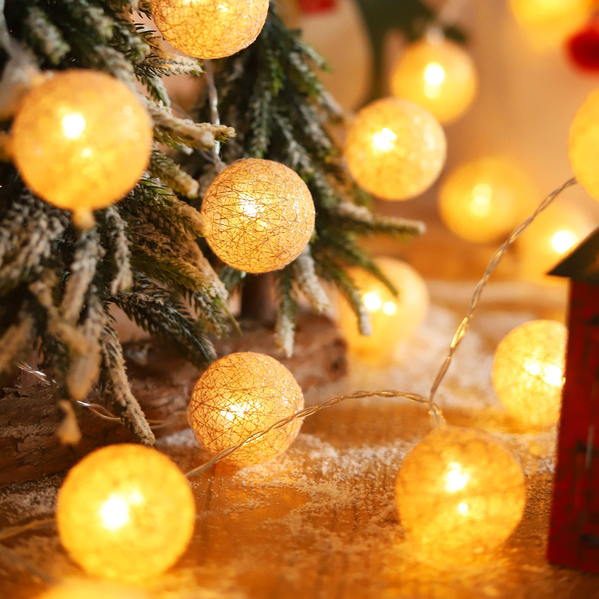 LED Cotton Balls String Light 10 20LEDs for Bedroom and Party Decor view 6