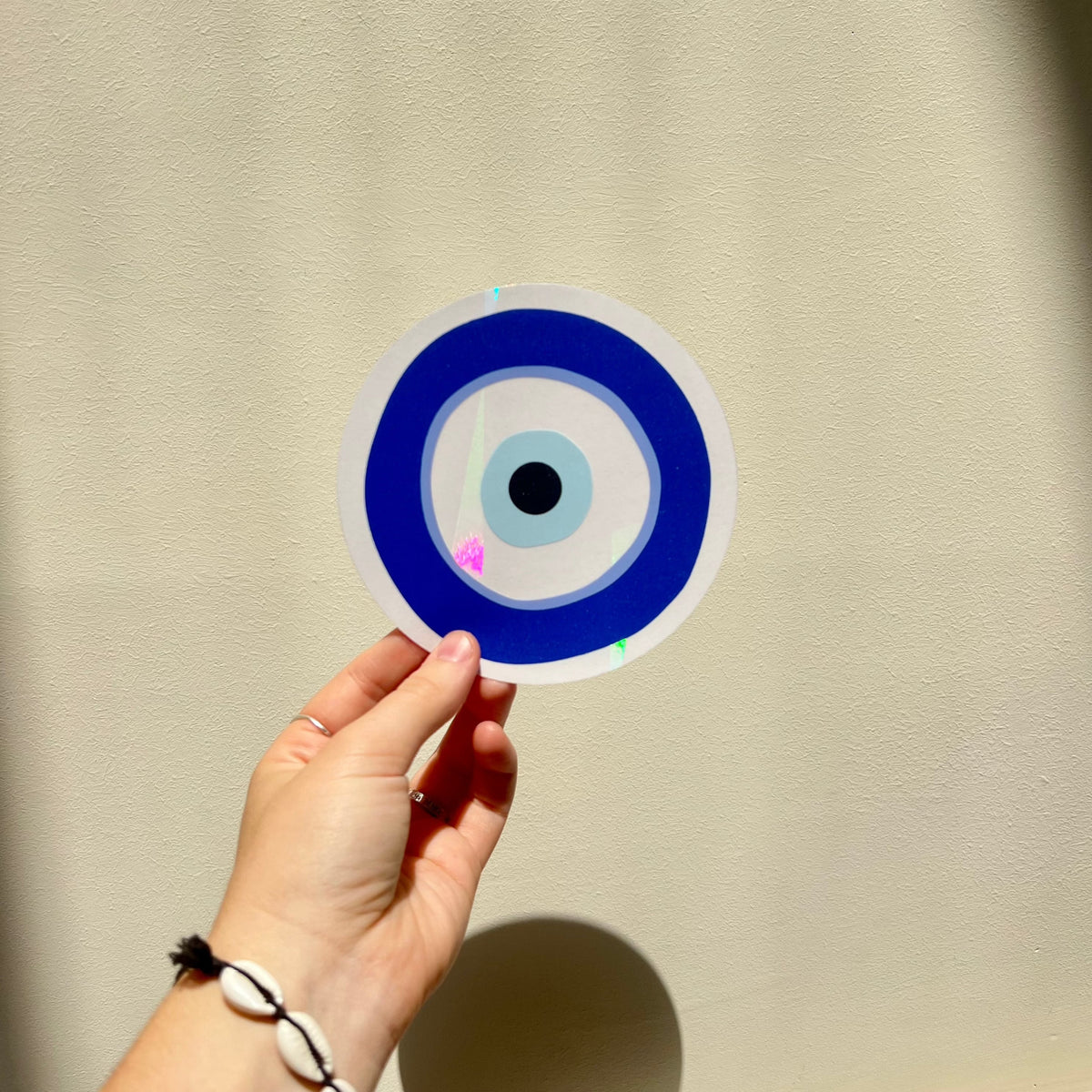 Blue Evil Eye Sun Catcher Sticker for Home Windows and Rainbow Decor view 2
