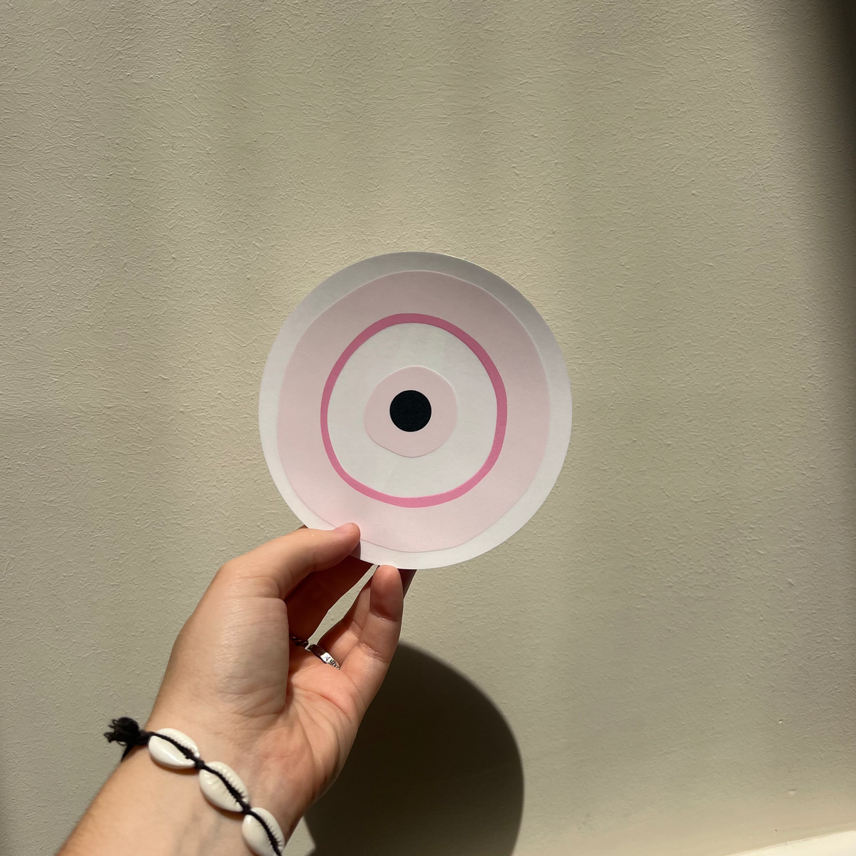 Pink Evil Eye Sun Catcher Sticker for Home Windows and Rainbow Decor view 3