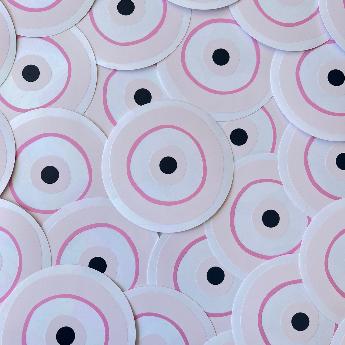 Pink Evil Eye Sun Catcher Sticker for Home Windows and Rainbow Decor view 2