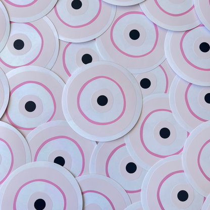 Pink Evil Eye Sun Catcher Sticker for Home Windows and Rainbow Decor view 2
