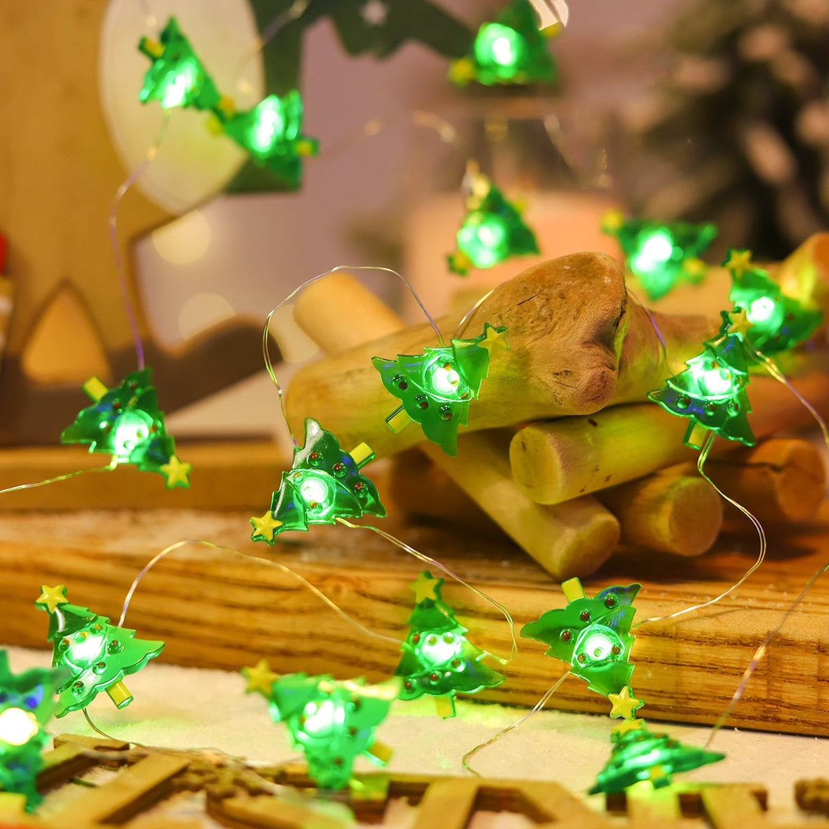 Copper Wire LED String Lights Christmas Pattern for Bedroom Decor view 15