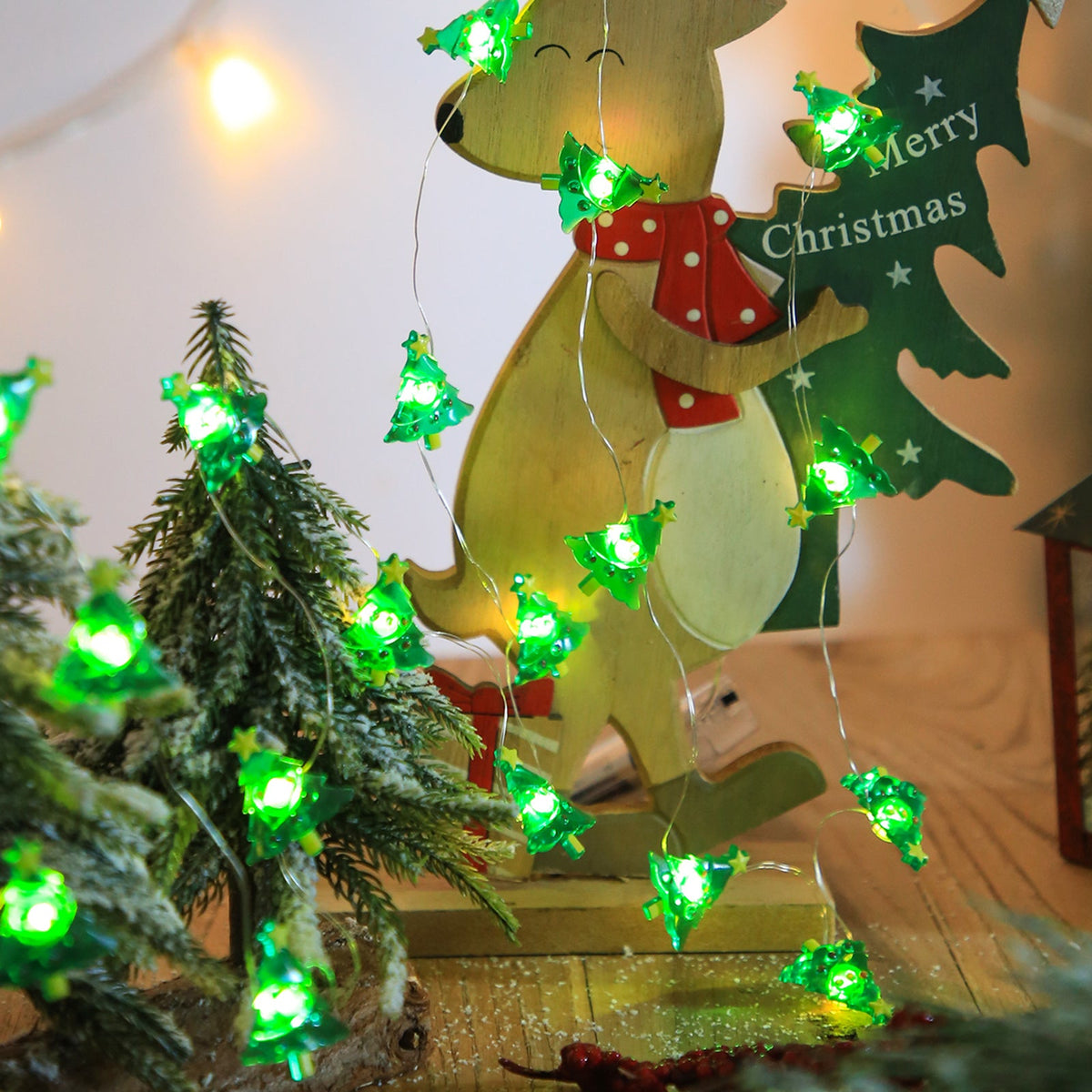 Copper Wire LED String Lights Christmas Pattern for Bedroom Decor view 17