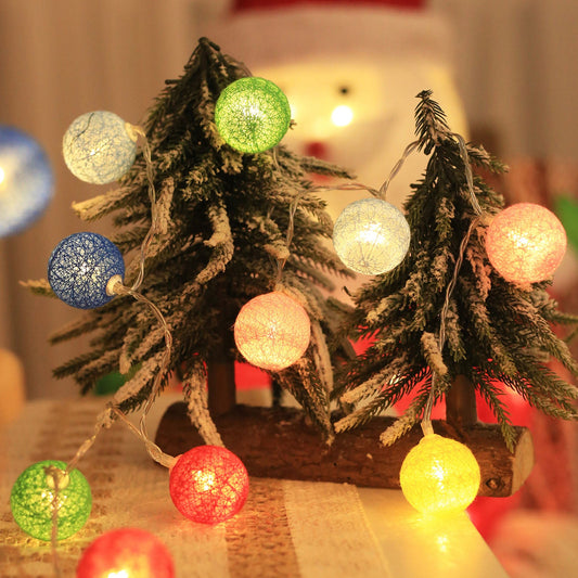 Cotton Balls Fairy String Lights 1 to 3M 10 20 LEDs for Bedroom Decor