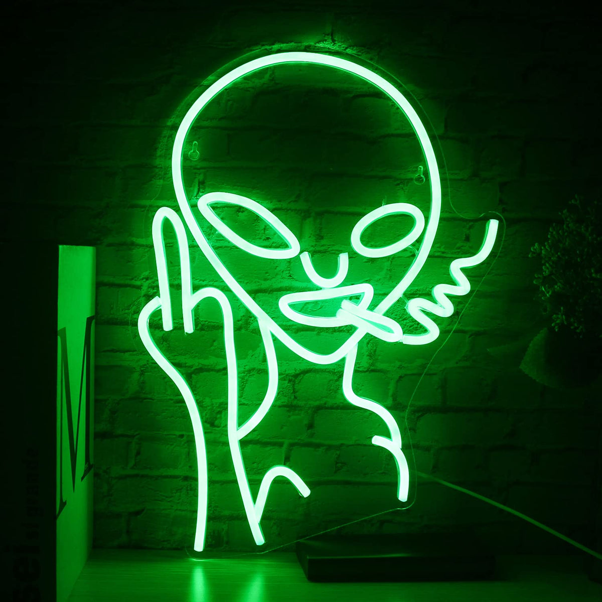 LED Green Alien Neon Signs for Bedroom Game Room and Wall Decor view 6