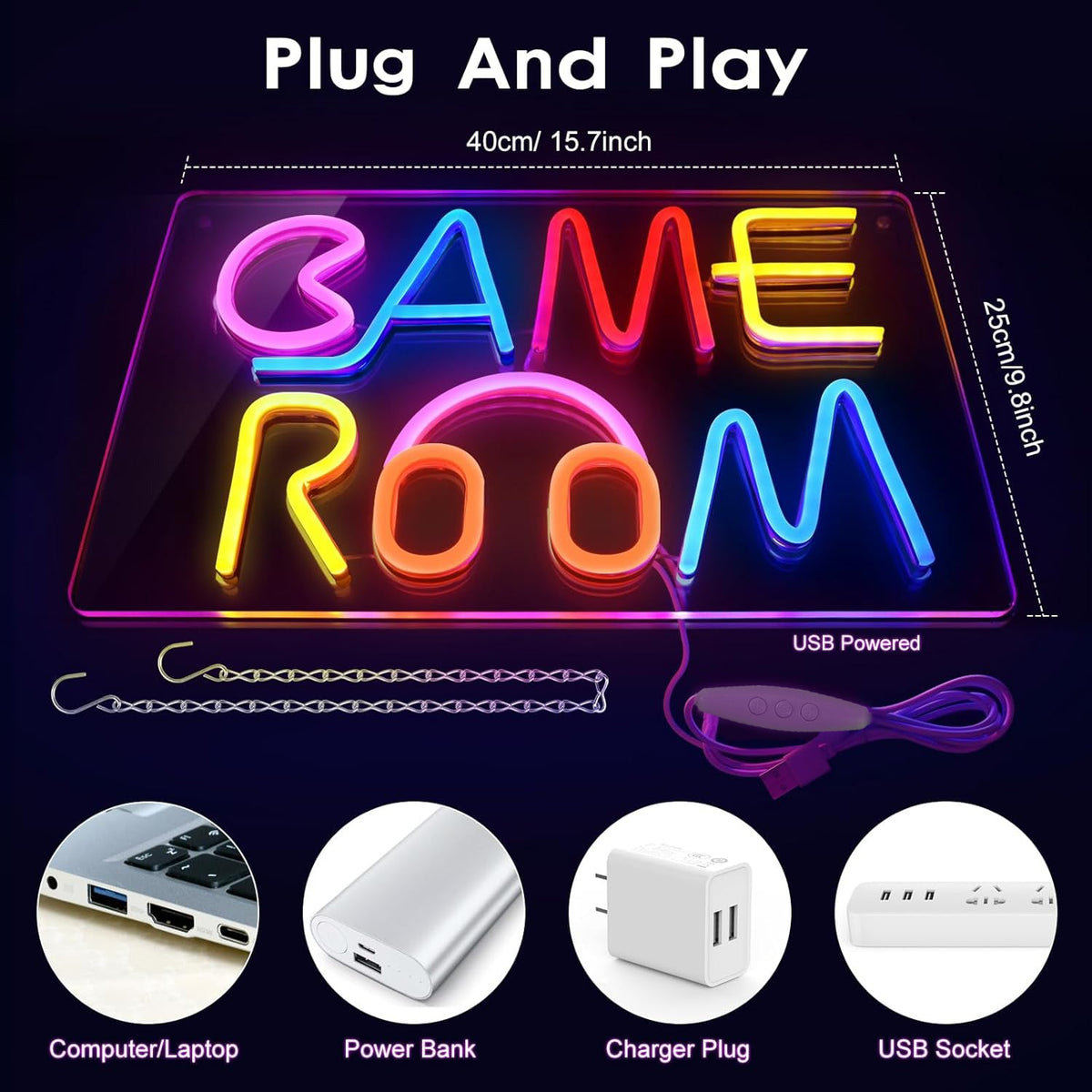 Game Room Neon LED Signs for Gaming Setup Bar and Wall Decor view 3