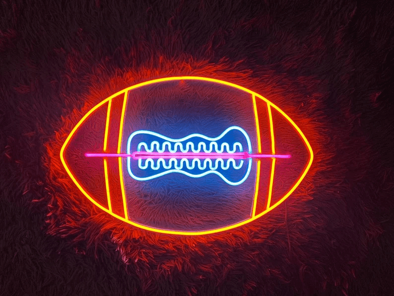 Sport LED Sign Football Neon Sign Wall Decor for Man Cave Bar view 2