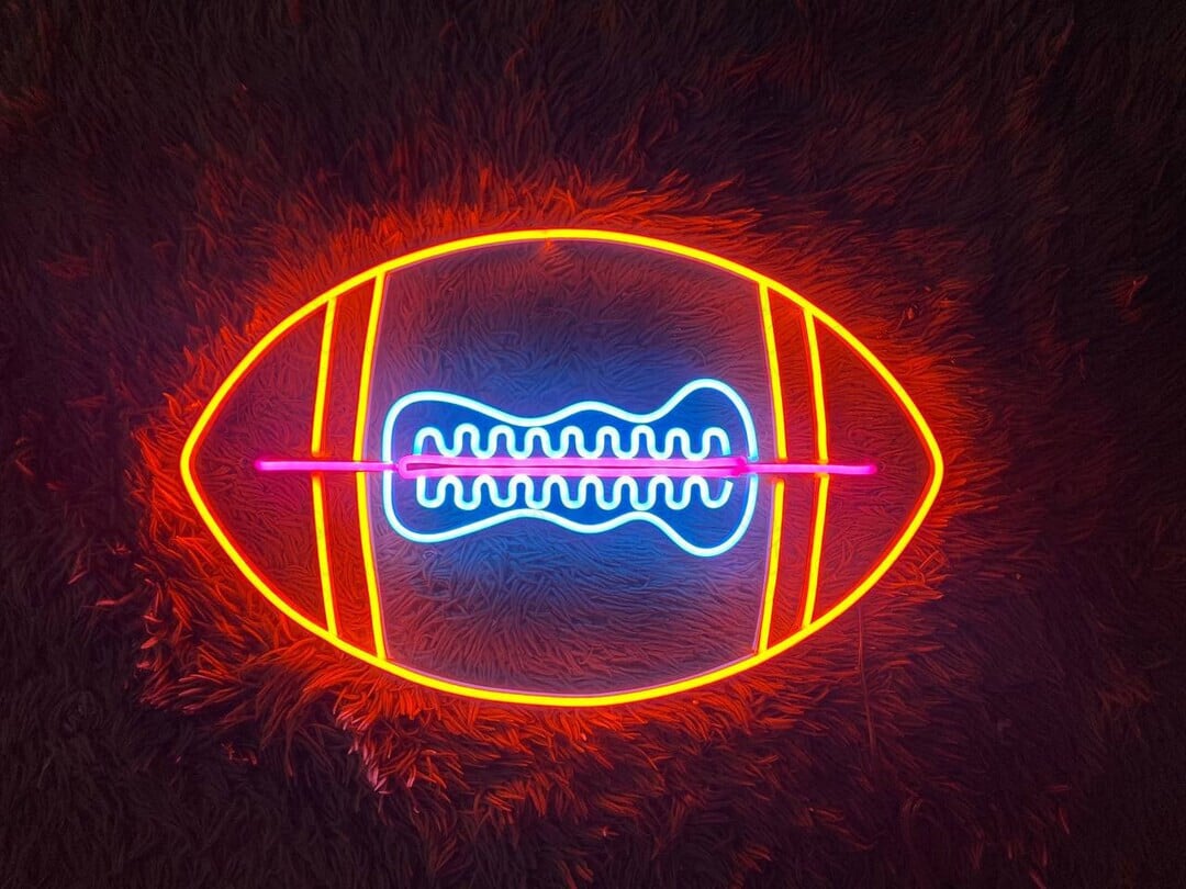 Sport LED Sign Football Neon Sign Wall Decor for Man Cave Bar