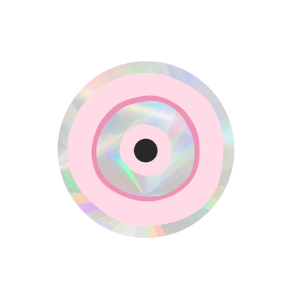 Pink Evil Eye Sun Catcher Sticker for Home Windows and Rainbow Decor